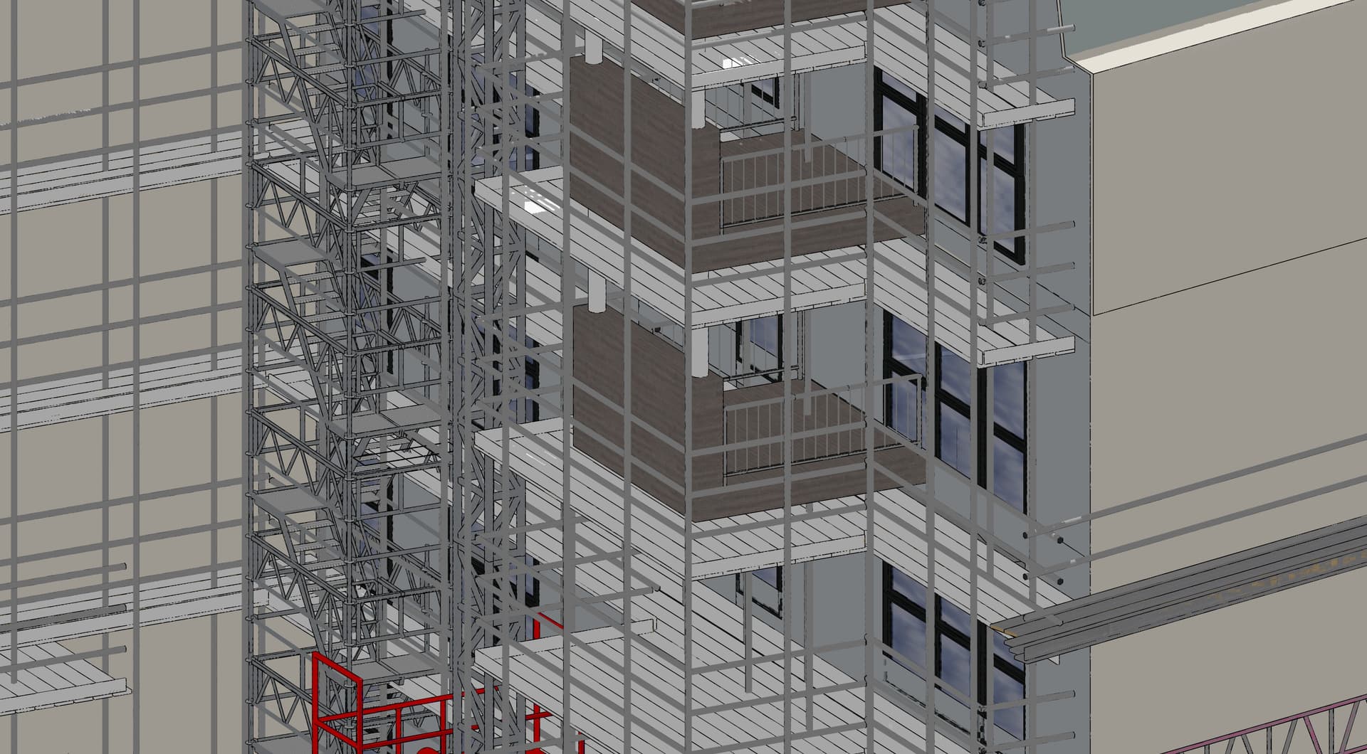 Construction sequencing visual used to explain temporary works and access