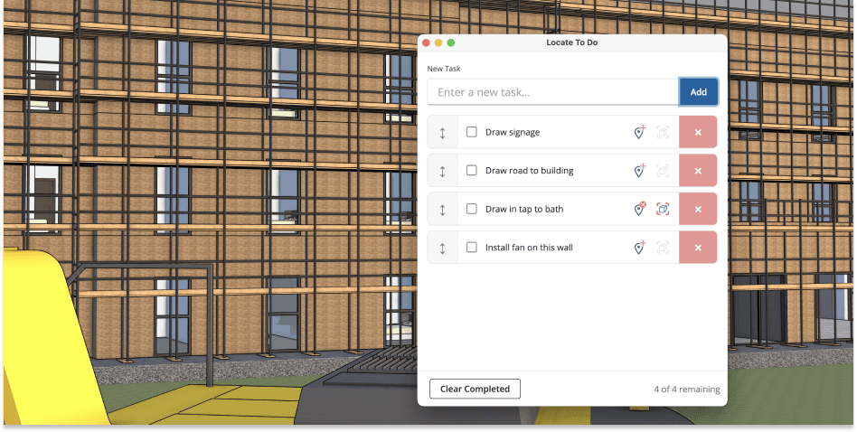 Track interior tasks and installations